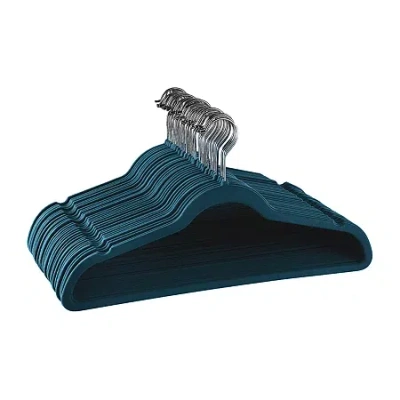 Elama Velvet Slim Profile Heavy Duty Felt 30-pc. Hangers In Blue