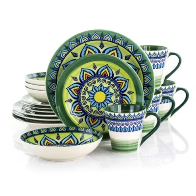 ELAMA ELAMA MOZAIK 16 PIECE STONEWARE DINNERWARE SET