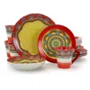 Elama Zen Mozaik 16pc 3-tier Stoneware Dinnerware Set In Multi