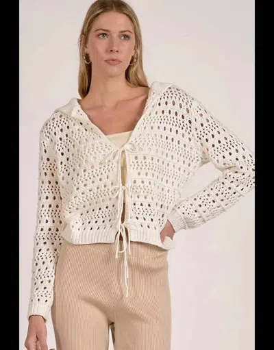 Elan 2 Way Fly A Way Sweater Cardigan In White In Neutral