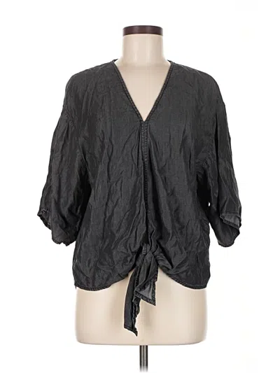Pre-owned Elan 3/4 Sleeve Blouse In Black
