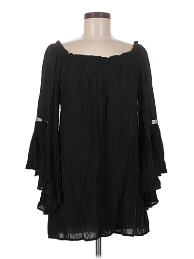 Pre-owned Elan 3/4 Sleeve Blouse In Black