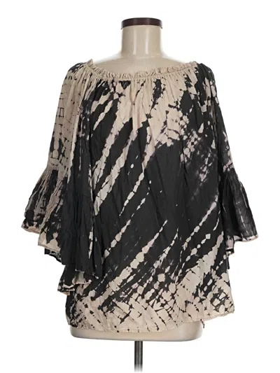 Pre-owned Elan 3/4 Sleeve Blouse In Black
