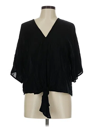 Pre-owned Elan 3/4 Sleeve Blouse In Black