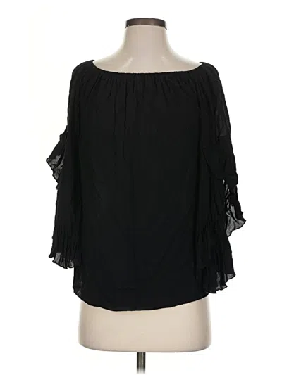 Pre-owned Elan 3/4 Sleeve Blouse In Black