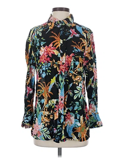 Pre-owned Elan 3/4 Sleeve Blouse In Black