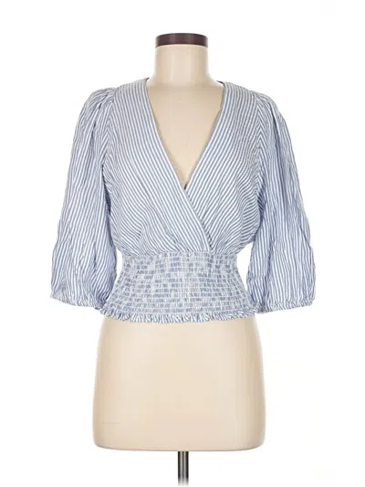 Elan 3/4 Sleeve Blouse In Blue