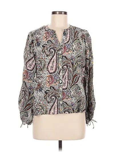 Pre-owned Elan 3/4 Sleeve Blouse In Gray