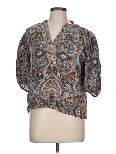 Elan 3/4 Sleeve Blouse In Gray