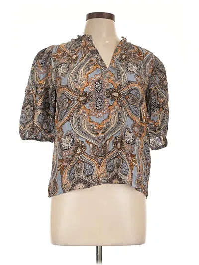 Pre-owned Elan 3/4 Sleeve Blouse In Gray