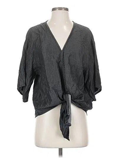 Pre-owned Elan 3/4 Sleeve Blouse In Gray