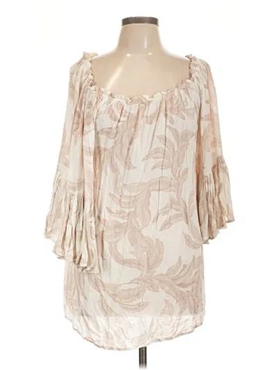 Pre-owned Elan 3/4 Sleeve Blouse In Ivory