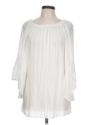 Pre-owned Elan 3/4 Sleeve Blouse In Ivory