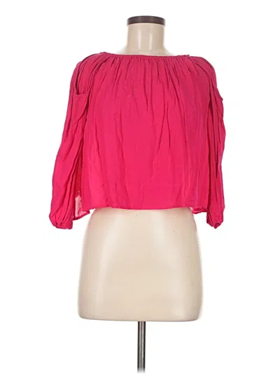 Pre-owned Elan 3/4 Sleeve Blouse In Pink