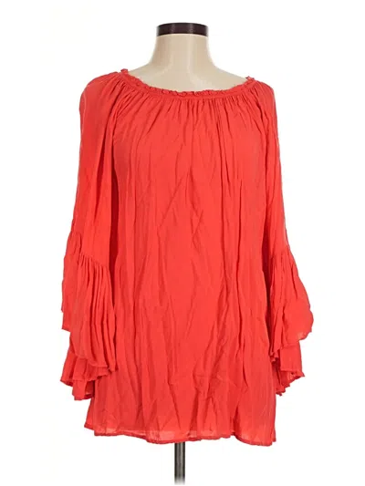Pre-owned Elan 3/4 Sleeve Blouse In Red