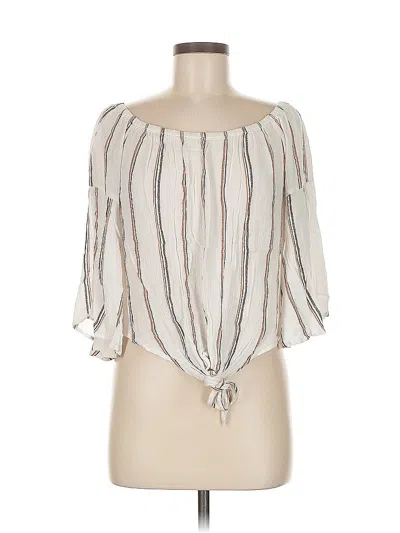 Pre-owned Elan 3/4 Sleeve Blouse In White