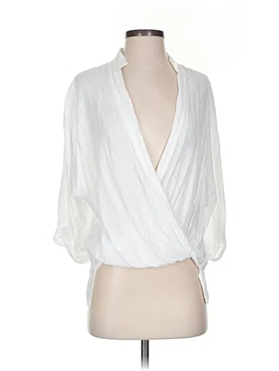 Pre-owned Elan 3/4 Sleeve Blouse In White