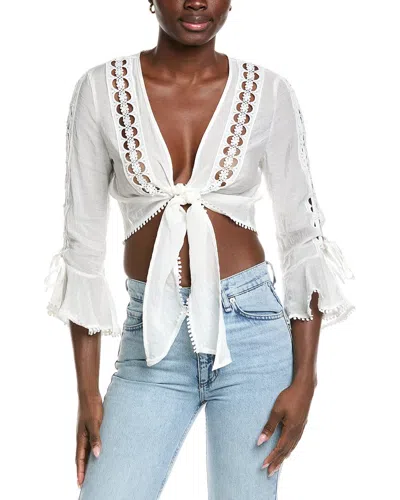 Elan 3/4-sleeve Crop Top In Multi