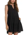 Elan Tiered Cotton Blend Cover-up Dress In Black