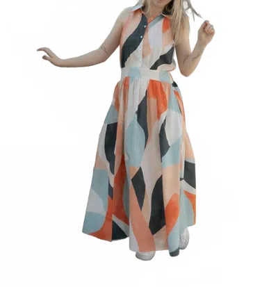 Elan Abstract Maxi Dress In Multi