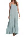 Elan Adaline Tiered Maxi Dress In Teal Light In Green