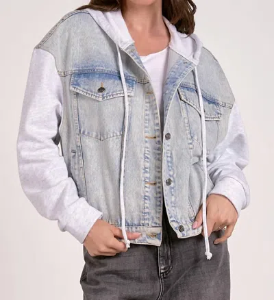 Elan Eva Denim Jacket In Blue In Gray