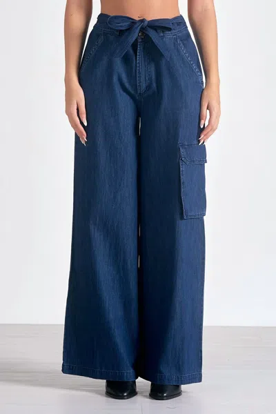 Elan Aliza Wide Leg Pants In Blue