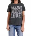 Elan All We Need Is Love Short Sleeve Tee In Gray In Gray