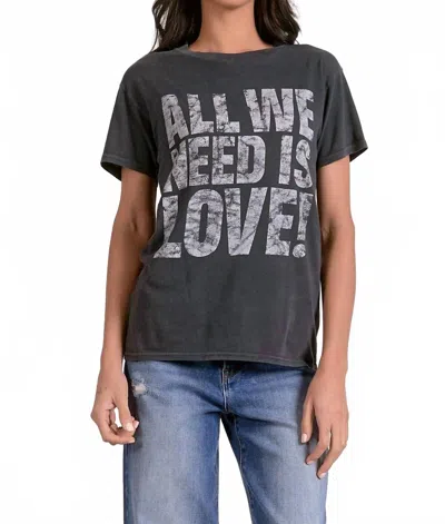 Elan All We Need Is Love Short Sleeve Tee In Gray