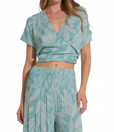 Elan Allegra Tie Top In Teal In Blue