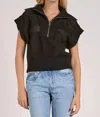 Elan Allie Zip Up Top In Black