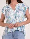 Elan Allure Print Blouse In Blue In Blue