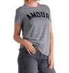 Elan Crew Neck Top In Grey Amour In Gray
