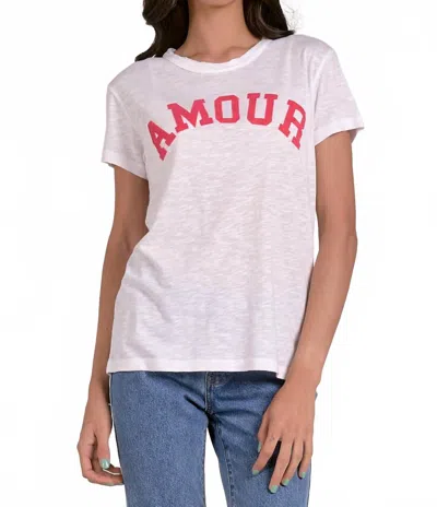 Elan Amour Short Sleeve Top In White