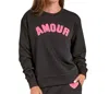 Elan Amour Sweatshirt In Black/pink In Black