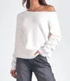 Elan Angela Off The Shoulder Sweater Top In White In White