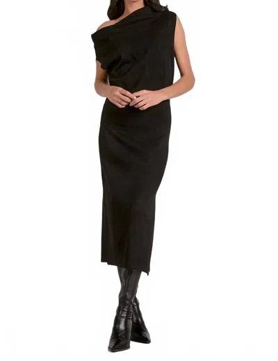 Elan Angelina Off The Shoulder Sweater Dress In Black