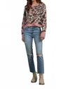 Elan Animal Print Sweater In Multi In Multi