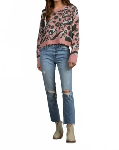 Elan Animal Print Sweater In Multi