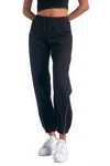 Elan Ankle Zipper Relaxed Jogger In Black In Black
