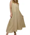 Elan Annabelle Maxi Dress In Khaki In Brown
