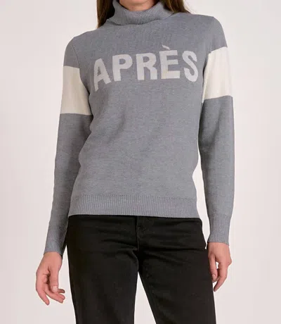 Elan Apres Turtleneck Sweater In Light Grey In Gray
