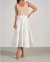 Elan Mixed Media Midi Dress In Multi