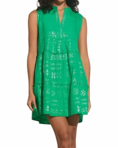 Elan Arrow Print Dress In Green/ Silver In Multi