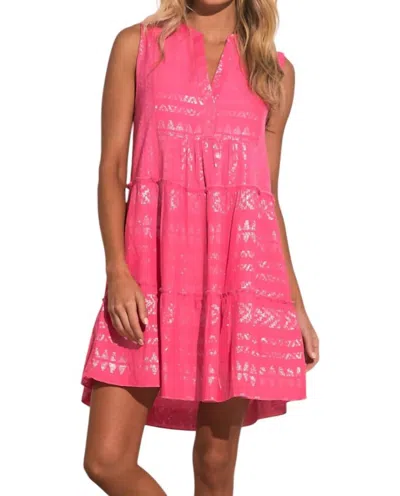 Elan Arrow Print Dress In Pink/silver In Multi