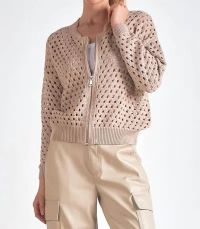 Elan Aster Sweater Cardigan In Stone