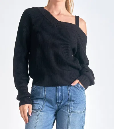 Elan Asymetrical Sweater In Black