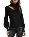 Elan Asymmetric Cutout Sweater In Black