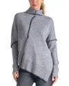 Elan Asymmetric Turtleneck Sweater In Heather Green