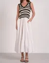 Elan Autumn Knit Dress In Black White In White